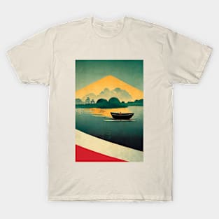 Lake Boat Retro T-Shirt